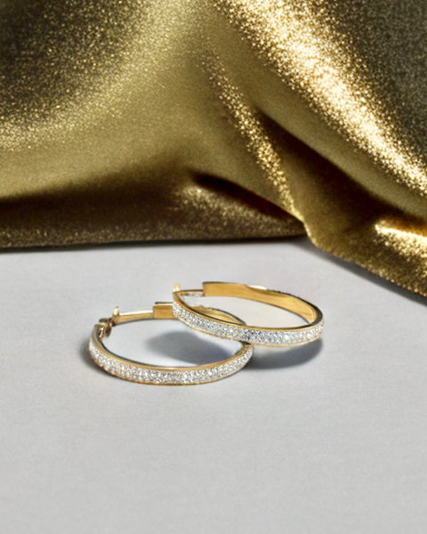 Crystal gold creole - stainless steel