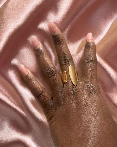 Shaped ring - stainless gold color