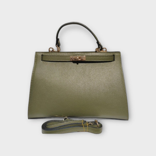 Sac à main chic trapèze en cuir - coloris multiples