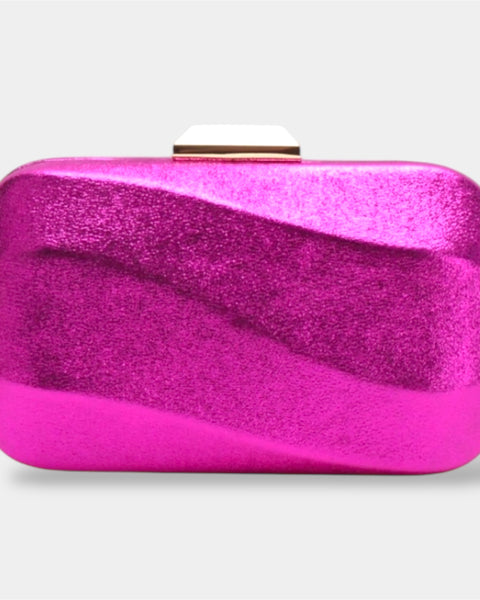 Pochette de soirée rose vibrant pailletée