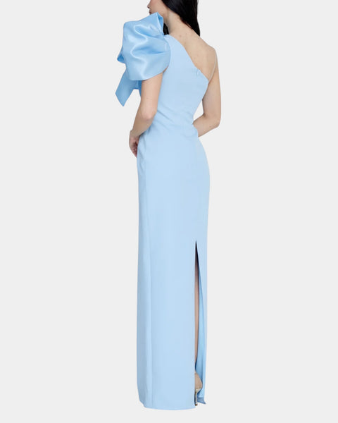 Maxi shoulder dress - crepe fabric
