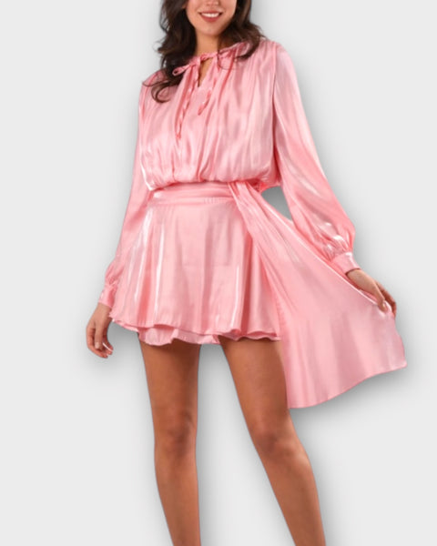 Robe courte réfléchissante en viscose