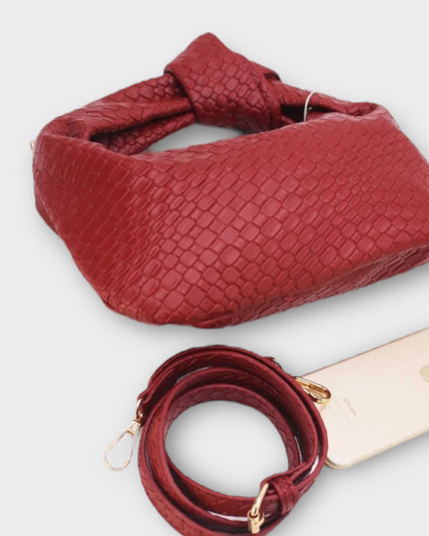 Sac à main demi-lune tissé