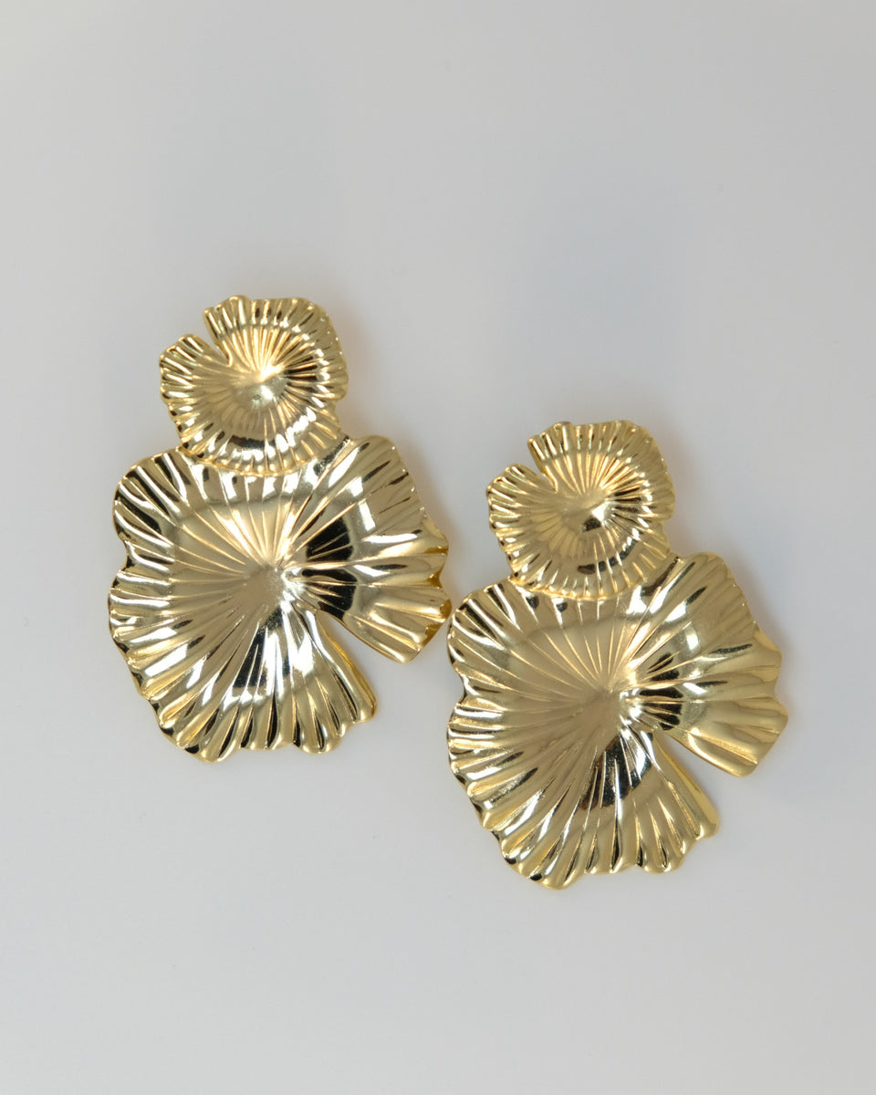 Gold-colored earrings - stainless steel