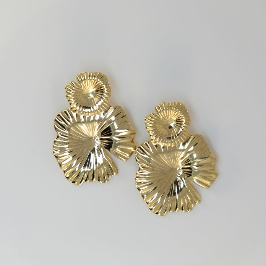 Gold-colored earrings - stainless steel