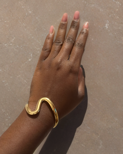 Asymmetrical bracelet - stainless gold color