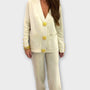 Ensemble 2 pièces gilet et pantalon, boutonnière dorée