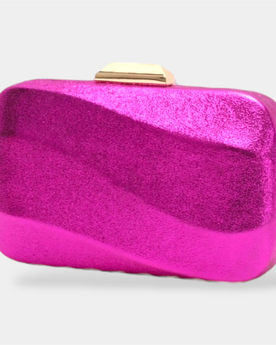 Pochette de soirée rose vibrant pailletée