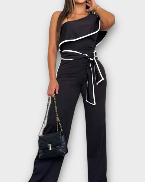 Combinaison pantalon bicolore noir / blanc