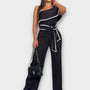 Combinaison pantalon bicolore noir / blanc