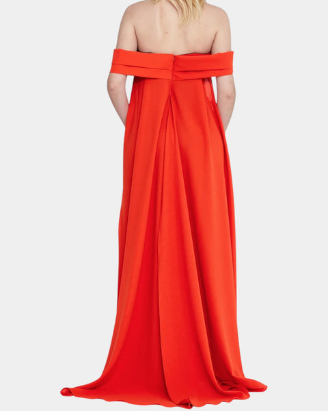 Black-orange long cape pantsuit