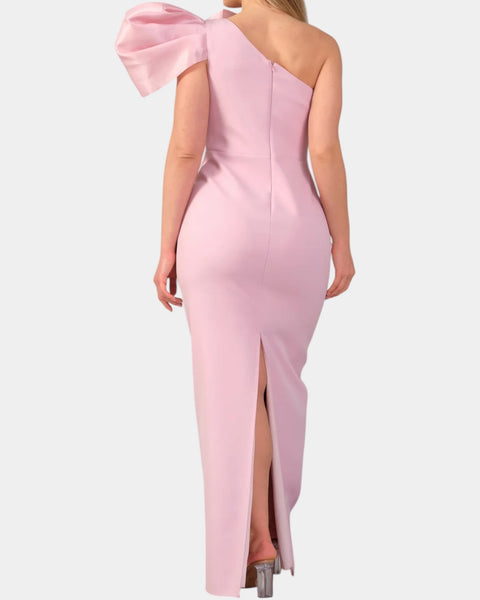 Maxi shoulder dress - crepe fabric