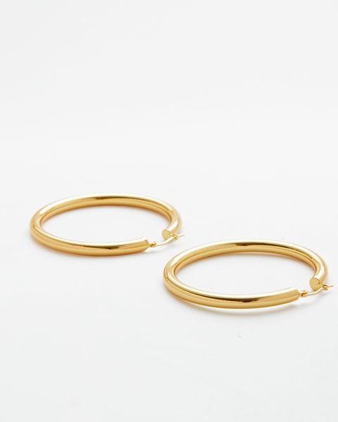 Stainless steel gold colored creole earrings