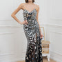 Robe bustier longue prestigieuse à miroirs
