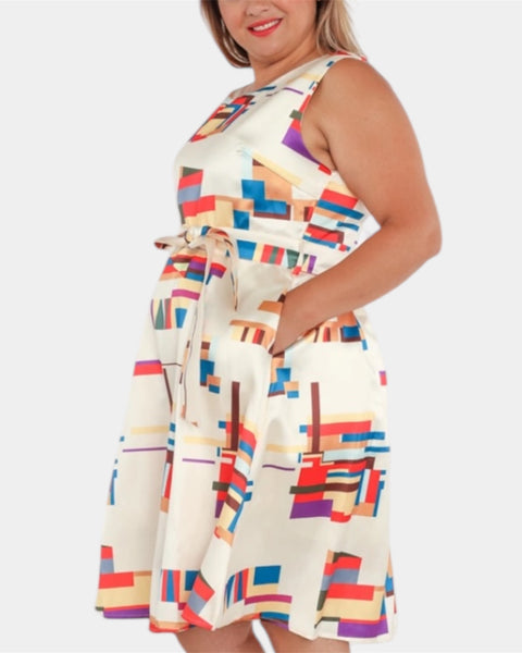 Robe patineuse imprimé grande taille