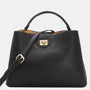 Grained leather effect handbag
