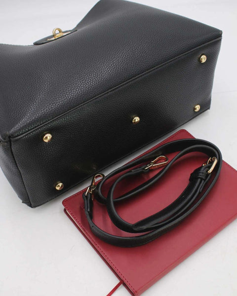 Grained leather effect handbag